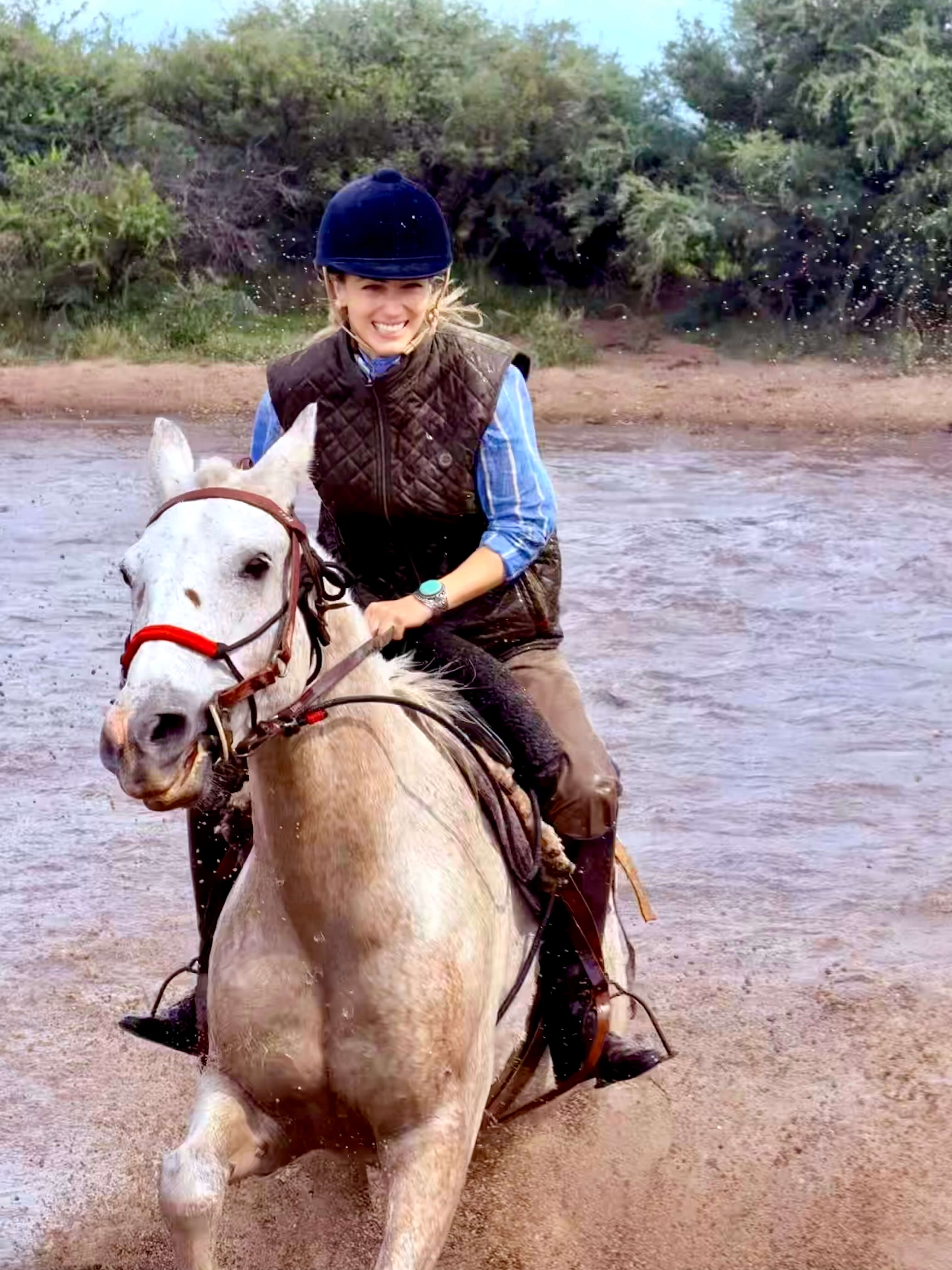 Horse and Geraldine by water